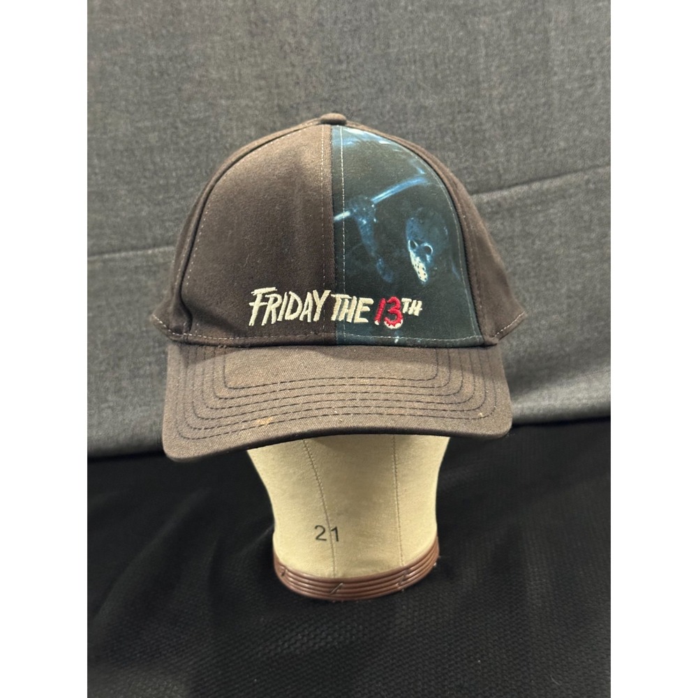 Virtis Baseball Cap Men's One Size Black Friday the 13th Jason Voorhees Logo Hat